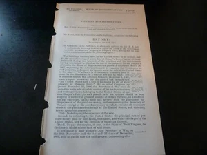 Government Report 1874 Sale Of Property At Harper's Ferry Of US Buildings & Prop - Picture 1 of 1