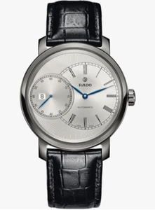 Rado Diamaster Automatic Silver Dial Black Leather Band Men's Watch R14129136 - Picture 1 of 4