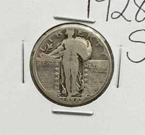1928 S 25c Standing Liberty Silver Quarter Coin Choice Circulated - Picture 1 of 4