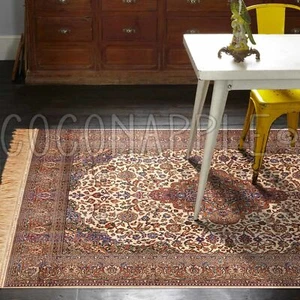 ANKARA PERSIAN GOLD THIN ART-SILK FLOOR RUG MAT (XXS) 68x105cm **FREE DELIVERY** - Picture 1 of 4