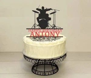 Musik Schlagzeuger Motto personalisiert individuell JEDE FARBE Geburtstag KUNSTSTOFF Tortenaufleger - Bild 1 von 4