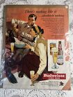 1949 Budweiser Beer Popcorn on the Fire with Buds art vintage print ad Art