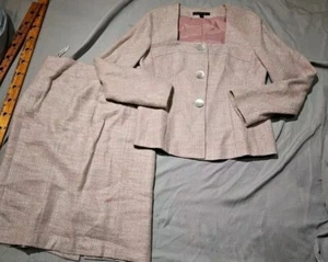 Traje Lafayette 148 Mujer Talla 8 Rosa Blazer Falda Tweed Conjunto Barbiecore Carrera - Imagen 1 de 23