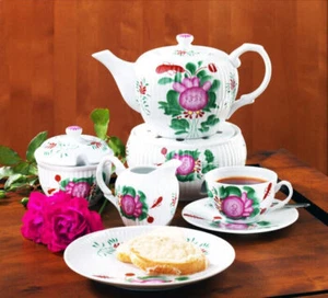 Teeservice "Friesische Rose" 22tlg für 6 Personen Teetassen Teeset Set Porzellan - Bild 1 von 1