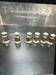 Lot Of Six Miniature Sterling, Silver Salt, And Pepper Shakers - Picture 1 of 4