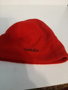 Cabela's Fleece Red Lightweight One Size Winter Beanie Cap Hat - Picture 1 of 5
