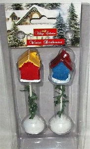  WEIHNACHTSDORF ZUBEHÖR WINTER VOGELHÄUSER 2er Set  - Bild 1 von 1