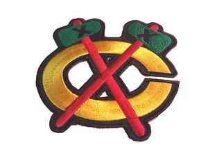 Chicago Blackhawks Trikot hochwertig Bügelbild Aufnäher grün Tomahawks Est. 3x4" - Bild 1 von 1