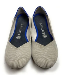 Zapatos de ballet planos cómodos punta redonda Rothys para mujer EE. UU. gris sin cordones talla 7,5 - Imagen 1 de 7