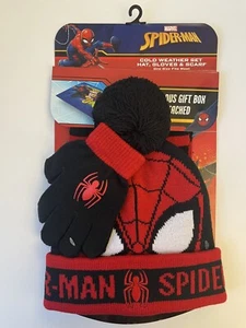 Spiderman 3pcs Hat Glove And Scarf Winter Set - Picture 1 of 5