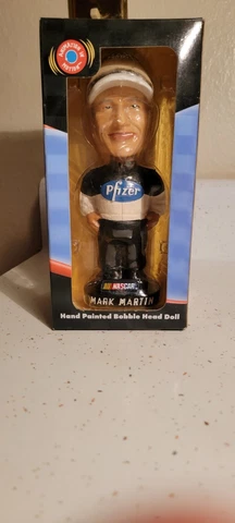 MARK MARTIN HAND PAINTED BOBBLE HEAD DOLL NASCAR BOBBLE DOBBLE NIB Cover