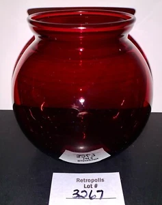 Anchor Hocking Royal Ruby Red Glass Ivy Ball Vase 4” - Picture 1 of 5