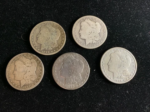 1878-1904 Silver Morgan Dollar Culls Pre 1921 Mixed Dates Lot of 5 Coins Cover