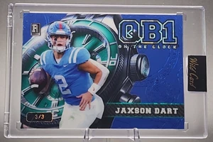 Jaxson Dart 3/3 2024 Wild Card QB1 Rookie RC Teal Blue Foil NY Giants SSP - Imagen 1 de 2