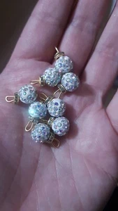 15mm fancy shamballa WHITE AB crystal gem dress button sew on jewel rhinestone - Picture 1 of 2