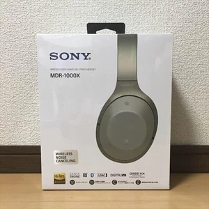 Sony Wireless Noise Canceling MDR-1000X High Resolution Bluetooth Gray Beige NEW - Picture 1 of 2
