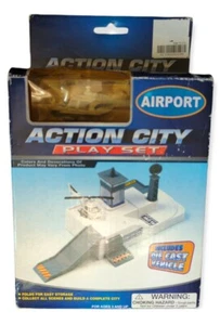Vintage Action City Play Set Airport Toy Play Scene With Die Cast Vehicle NEW - Picture 1 of 3