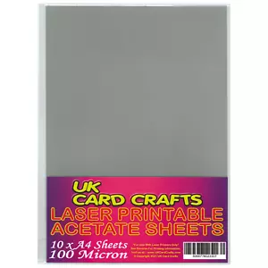 Laser Printable Clear A4 Acetate Sheets x 10 Sheets, Transparent OHP Film - Picture 1 of 1