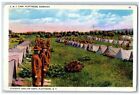 1934 Camp Plattsburg Barracks Student Shelter Tents Plattsburg Pa Postcard