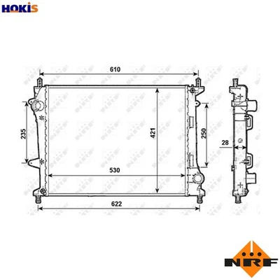 RADIATOR ENGINE COOLING 53987 FOR 182B4.000 186A6.000/A8.000/A9.000 1.9L 4cyl - Image 1 of 4