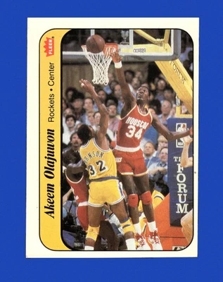 1986-87 Conjunto de Adesivos Fleer-Break # 9 Hakeem Olajuwon EX-EXCELENTE ESTADO *GMCARDS* - Imagem 1 de 2