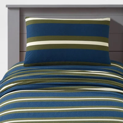 Juego completo de sábanas de jersey a rayas de rugby para adolescentes - Colectivo de fabricantes Foto 1 de 4