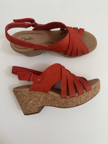 Sandali Clarks Giselle Glow donna 7 5 arancione granatina nabuk slingback