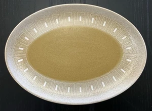 Denby Ode 12.5" Oval Serving Platter England MCM 'Antique Gold' Mustard - Picture 1 of 5