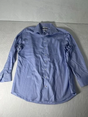 DANIEL CREMIEUX LONG SLEEVE BLUE STRIPED BUTTON UP SHIRT MENS L LARGE - Image 1 of 4