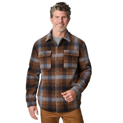 Free Country Men's Mountain Ridge Sueded Chill Out Fleece Jacket Charcoal Plaid - Image 1 of 4