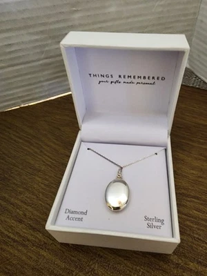 Новый в коробке медальон 925 пробы ожерелье с бриллиантовым акцентом... Рекомендуемая розничная цена производителя $125 - Изображение 1 из 3