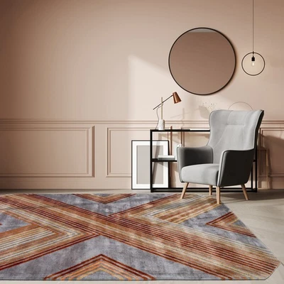 Hand Tufted light gray Area Rug For Living Room Hand Tufted Wool & viscose - Image 1 of 4