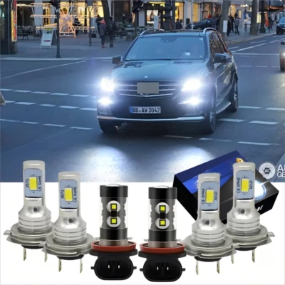 For Mercedes-Benz ML350 2006 2007-2011 LED Headlights Hi/Lo Fog Light Bulbs Kit - Image 1 of 4