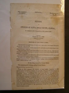 Gov Report 1848 Citizens of Santa Rosas County FL Disposition of Public Lands - Imagen 1 de 1