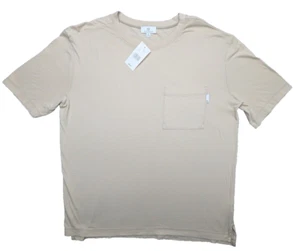 Adriano Goldschmied T-Shirt Mens Small Beige SS Soft Pocket Logo AG $98 - Picture 1 of 9