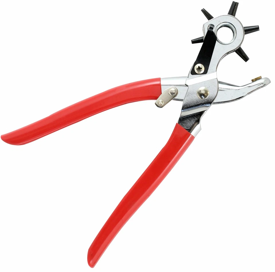 DEKTON Hole Making Revolving Punch Pliers For Leather Belts Eyelet Tool 6 Sizes DT20910