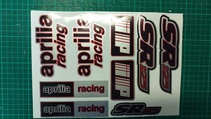 APRILIA SR125 DECALCOMANIE ADESIVI RACING IP 10pz SR 125 SCOOTER NERO ROSSO ARGENTO - Foto 1 di 11