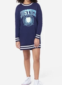 Justice Girl's Size 16-18 Sweatshirt Dress in French Navy New with Tags - Picture 1 of 3