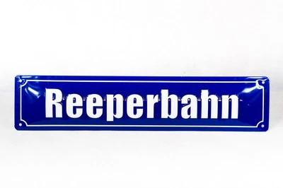 MARKENLOS REEPERBAHN Hamburg St.Pauli Blechschild Straßenschild Metallschild 46 x 10 cm