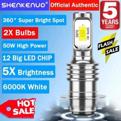 Faro LED 6000K bombillas blancas para Yamaha Big Bear 400 2000-2012 YFM400 YFM400F Foto 1 de 4