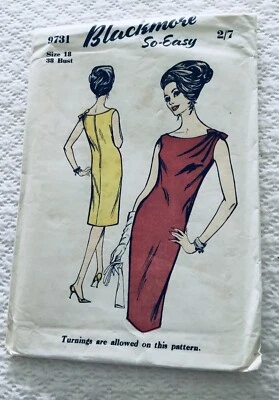 Vintage MOD 1960's Blackmore So Easy 9731 Sheath Dress Cocktail Sz. 18 Bust 38"  - Image 1 of 3