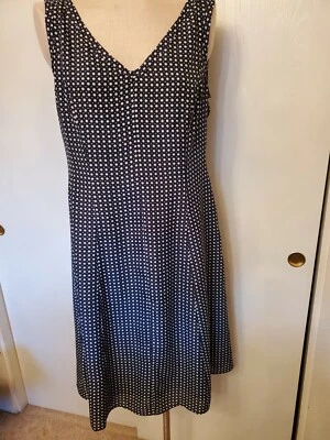 Jones New York Women's Sleeveless Polka Dot Fit & Flare Dress Navy Size 10 - Image 1 of 4