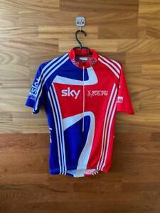 Men's Adidas British Cycling Team Sky 1/4 Zip Jersey shirt Size L Red/White/Blue