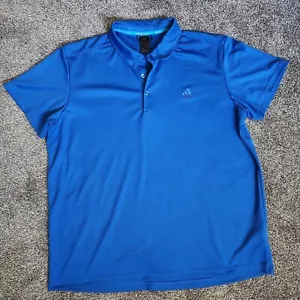 Adidas Outdoor Golf Shirt Herren 2XL Sport Logo Freizeit Stretch royalblau Kragen - Bild 1 von 5