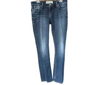 BKE Stella Blue Jeans Bootcut Stretch Distressed Embroider Pockets SZ 30x35.5*** - Picture 1 of 15