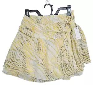 Neu mit Etikett Japna Damenrock Medium gelb Polyester Chiffon Wickel- & Binderock - Bild 1 von 7