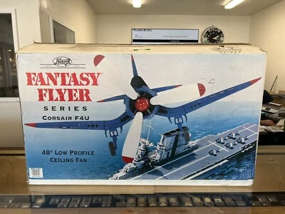 Hunter Fantasy Flyer Series Corsair F4U 48” Ceiling Fan Low Profile Blue New NOB - Image 1 of 4