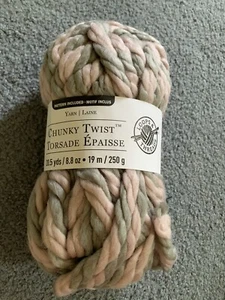 1 madeja Loops & Threads Chunky Twist 8,8 OZ 20,5 yardas rosa/gris - Imagen 1 de 7