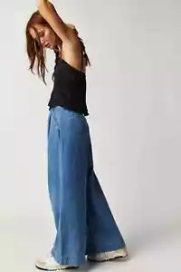 NWOT MOTHER HIGH WAISTED POUTY PREP ANKLE JEANS WIDE LEG SALT AND LIME SIZE 26 - Picture 1 of 12