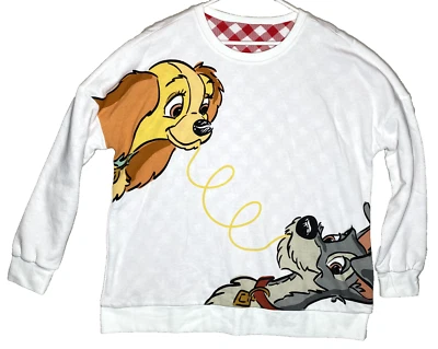 Disney Lady Tramp Sweatshirt Spaghetti Scene Reversible Pullover L Large - Image 1 of 4